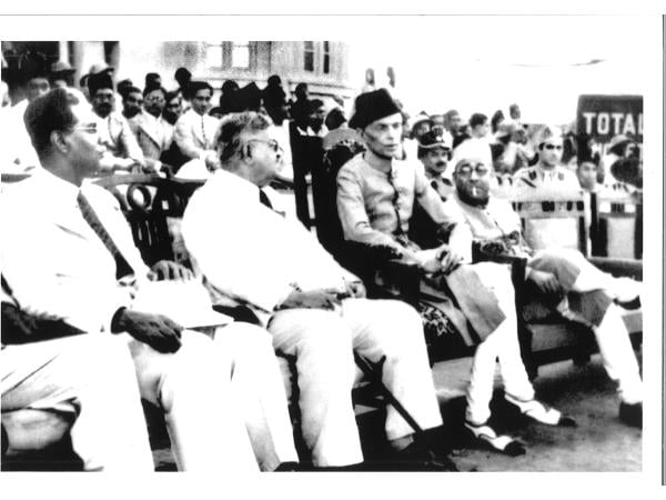 Mohammad Ali Jinnah watching a cricket match at Sukkur in 1948 Prime Minister Liaquat Ali Khan